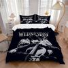 3-teiliges Wednesday Addams Bettwäsche-Set - Vier Jahreszeiten Zuhause Hoch, Maschinenwaschbare Tagesdecke mit Kissenbezügen (Keine Füllung) yy250909017