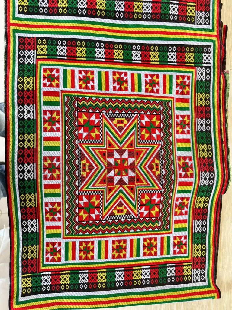 40cm Embroidered Yao Ethnic Brocade Ribbon for DIY Clothing, Wall Hanging, and Homestay Decoration.