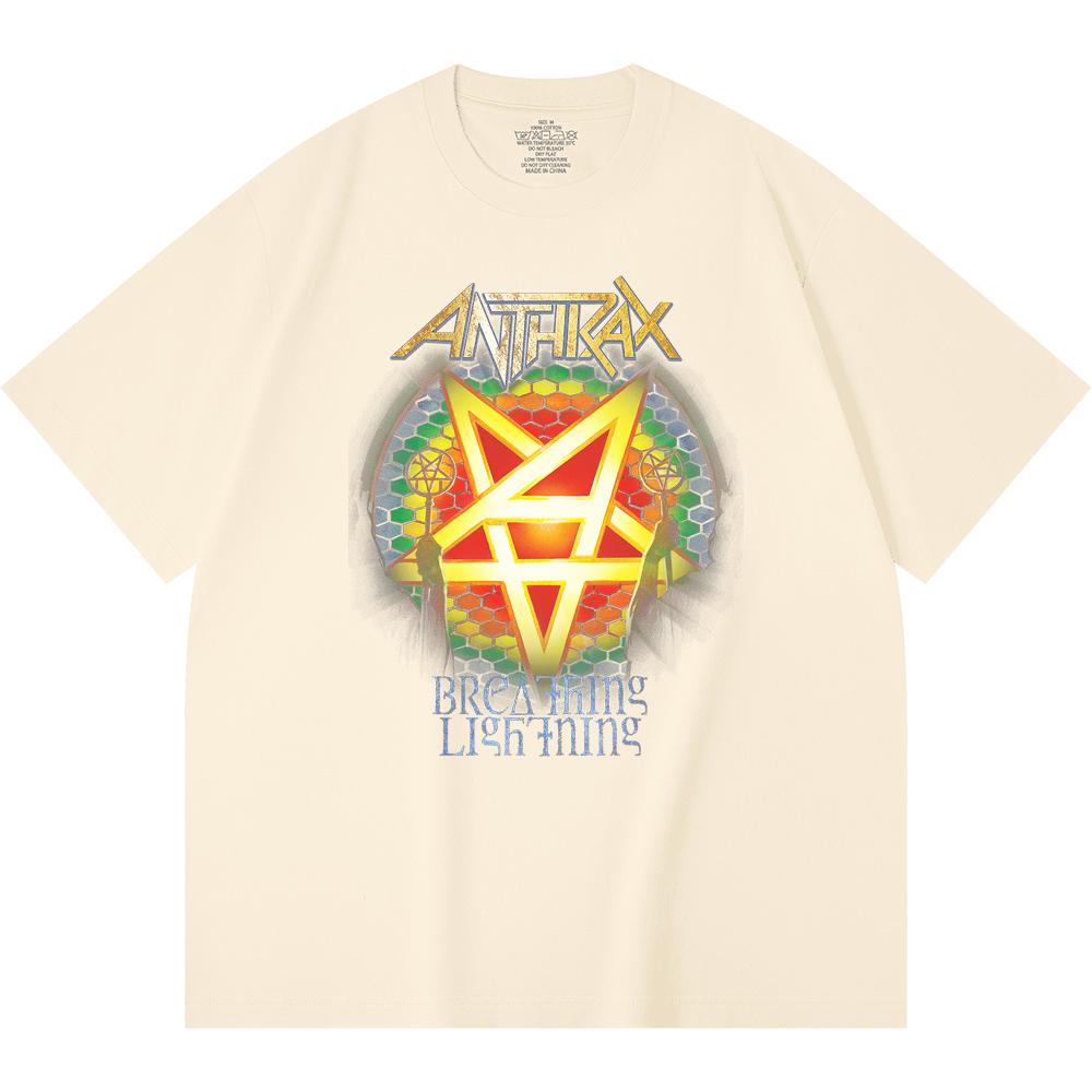 230 Gsm 100% Bomuld Heavy Metal T-shirt Rockband Populær Musik Print Unisex Tung Bomuld T-shirt
