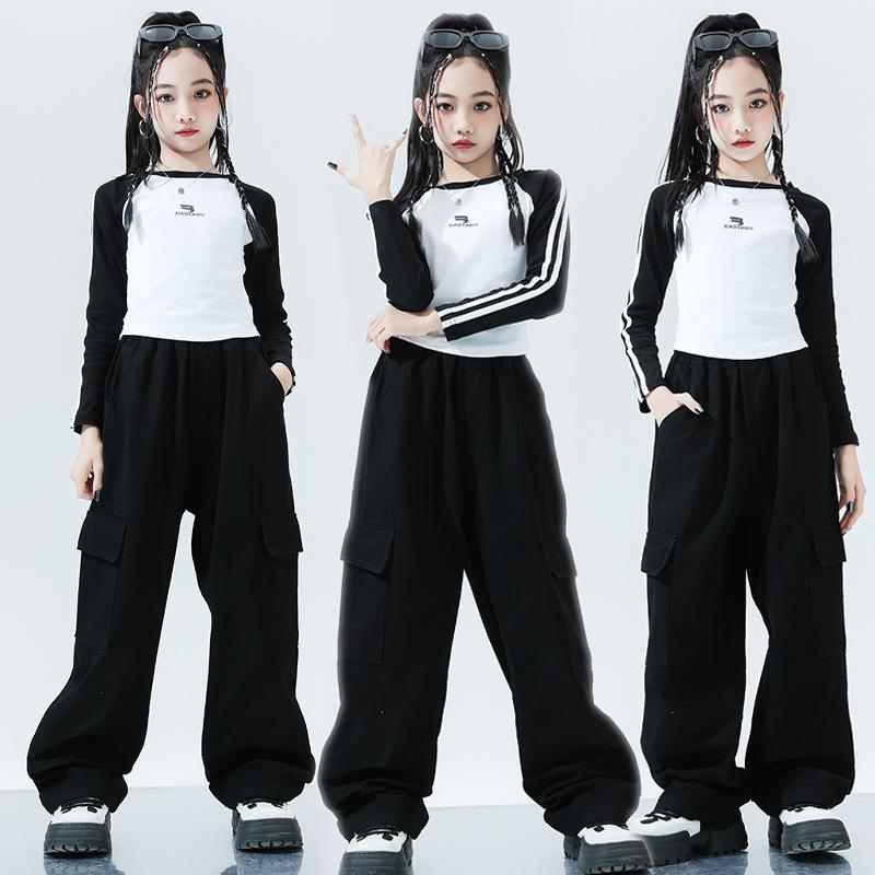 Girls' Jazz and Hip Hop Dance Performance Outfit for Autumn