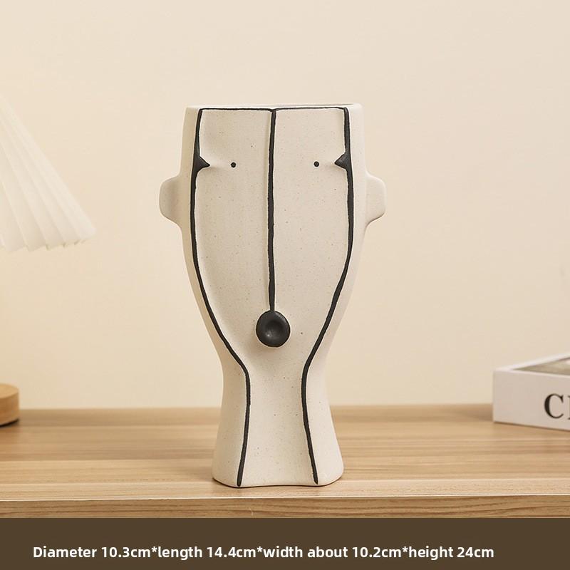 Nordic Art Vase Ceramic Home Decor Creative Flower Pot Living Room Decoration Wholesale