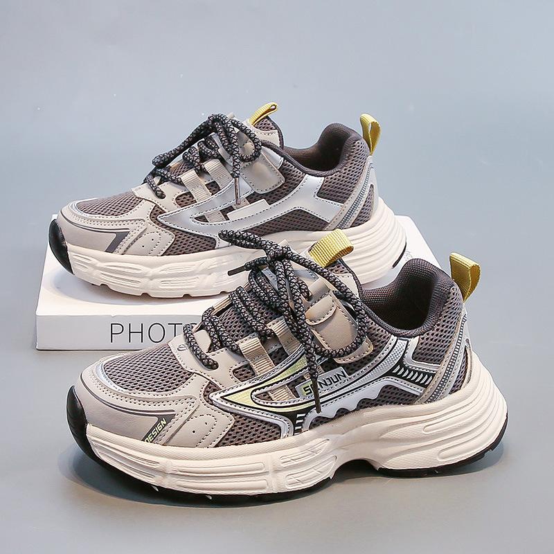 Girls casual sports shoes 2025 autumn new fashion boys dad shoes non-slip soft-soled breathable running shoes