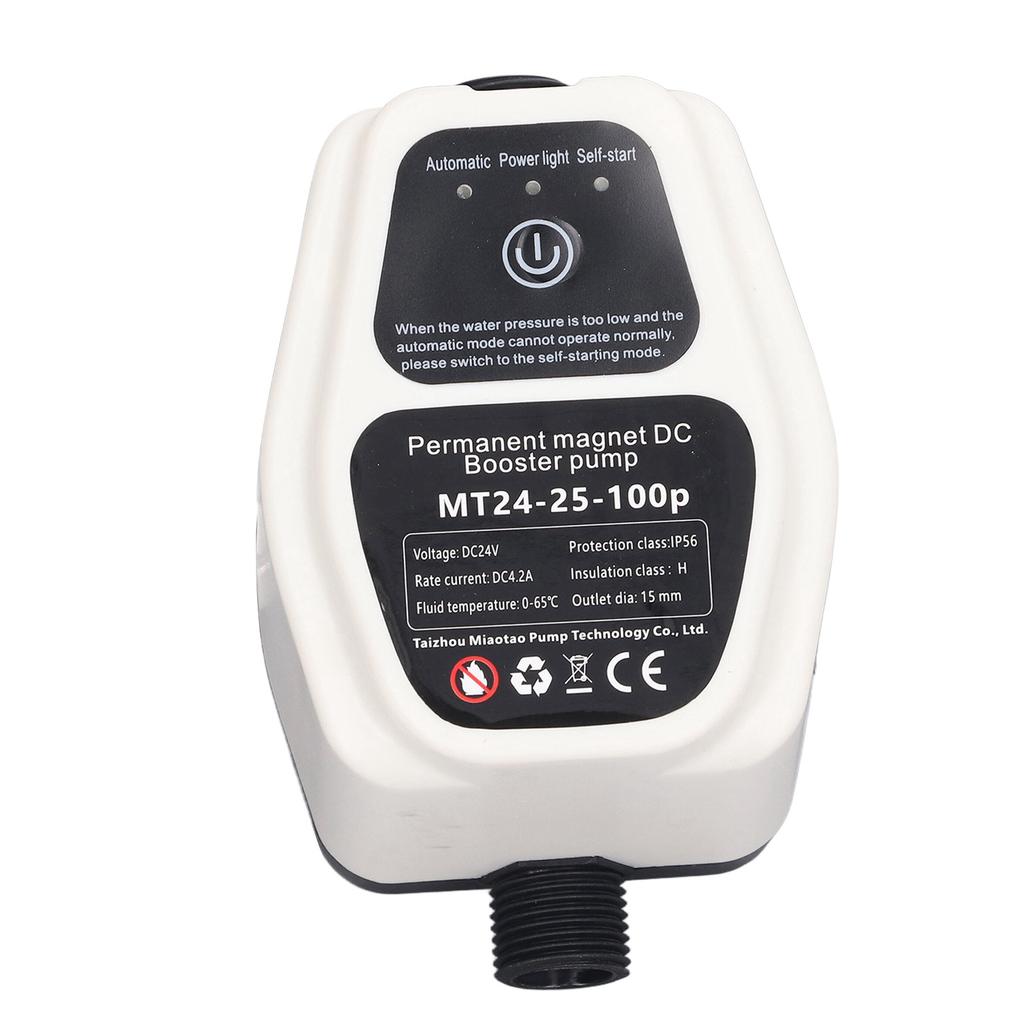 Booster Pump 100W 24V 25L Full Automatic Intelligent Sensing Quiet Water Pressure Boost Pump 100‑240V EU Plug