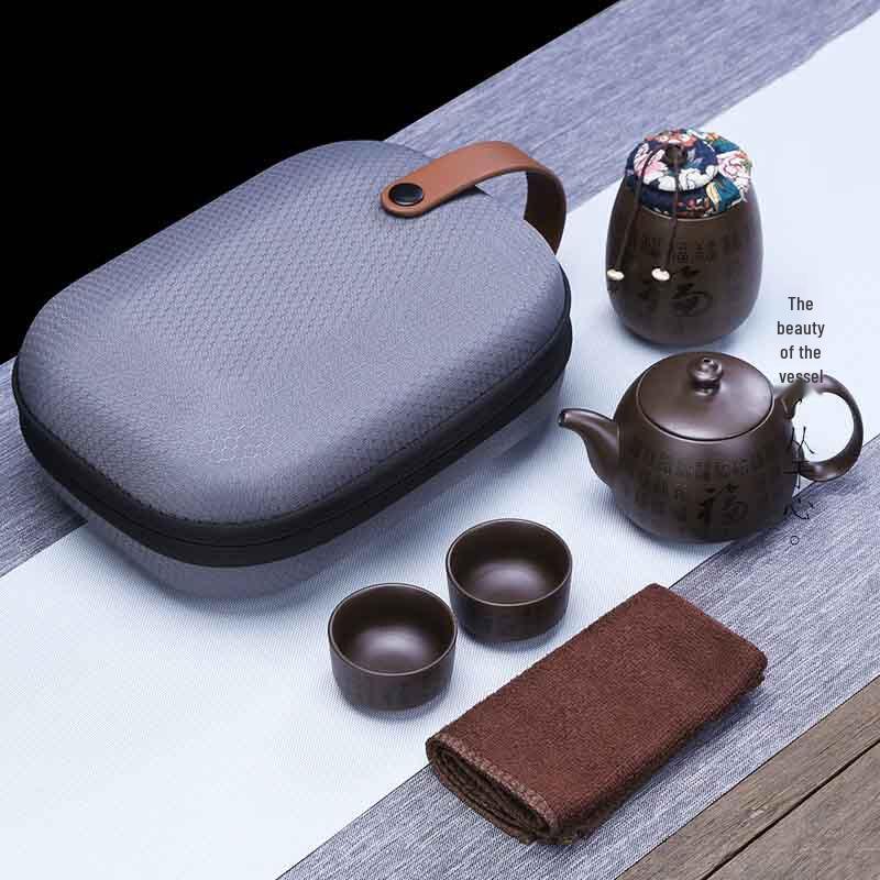 LiHou Zisha Ceramic Travel Tea Set