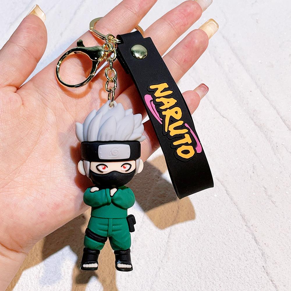 Cartoon PVC Naruto Anime Peripheral Toy Doll Keychain Naruto Silicone Figure Car Key Chain Christmas, Halloween Gift