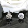 Ear Studs Zircon Inlaid Versatile Jewelry Silver Tone Eardrop for Wedding