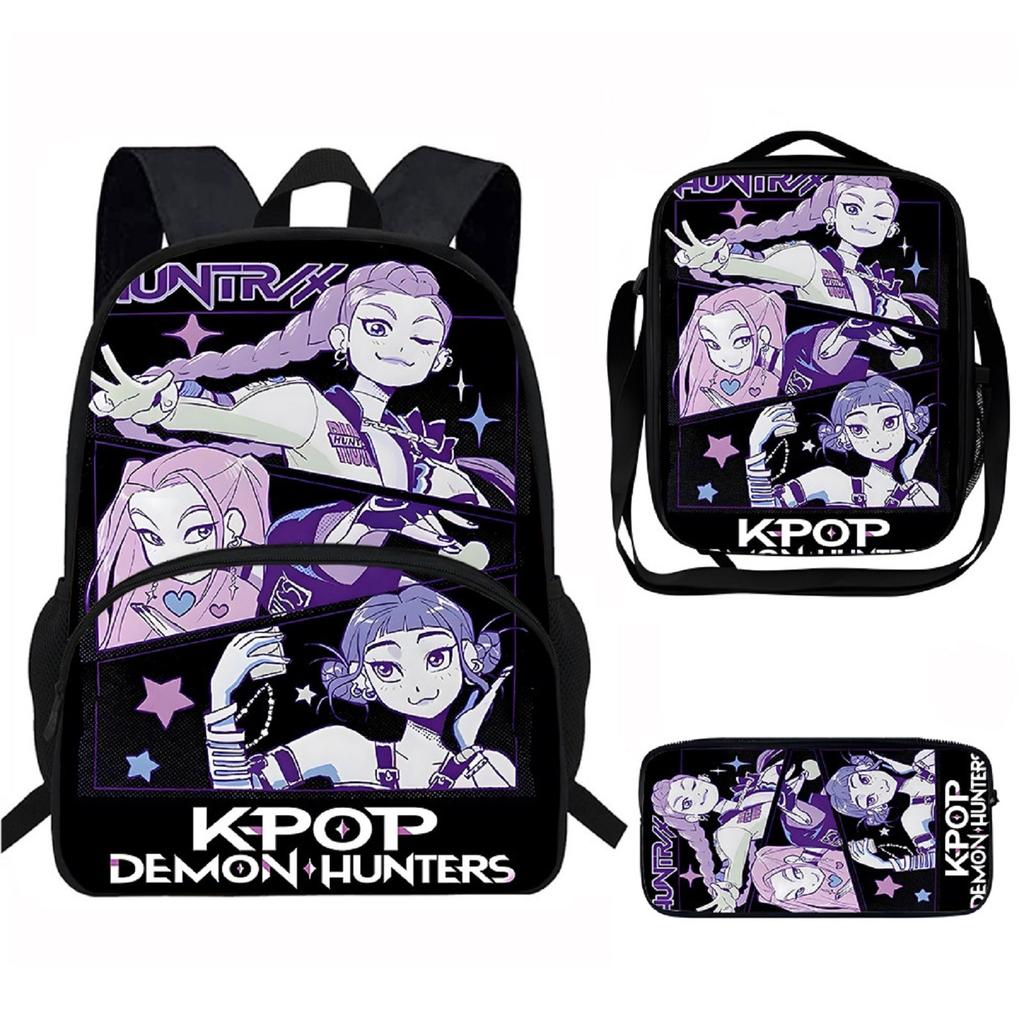 Dívčí batoh Batoh pro žáka základní školy Potištěná dětská taška Taška přes rameno Penál Třídílná sada