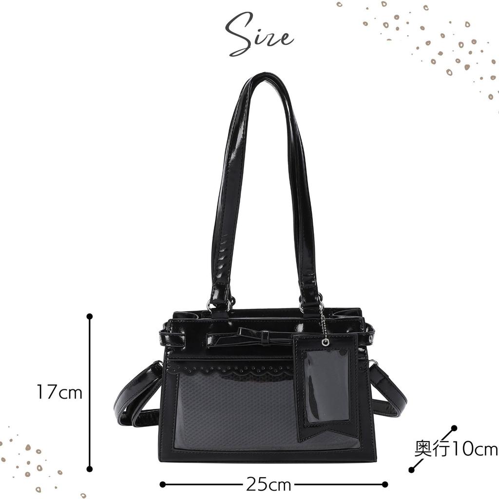 Harujio Ita-Tasche, Niedlich, Klein, Schulter-Tote, 2-Wege, Mini, Niedliche Schleife, Umhängetasche, Tragetasche, Oshikatsu-Tasche, Beliebt, Schwarz, Weiß, Silber, Stilvoll,