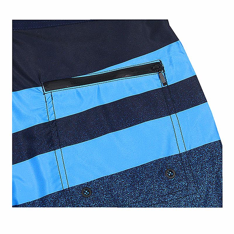 Men's Quick-Dry Waterproof Stripe Surf Shorts with 4-Way Stretch for Fitness and Beach