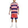 Jordan Striped Letter Print Patterned Crew Neck Short Sleeve T-Shirt Men Tops Pink Blue DV6668-455