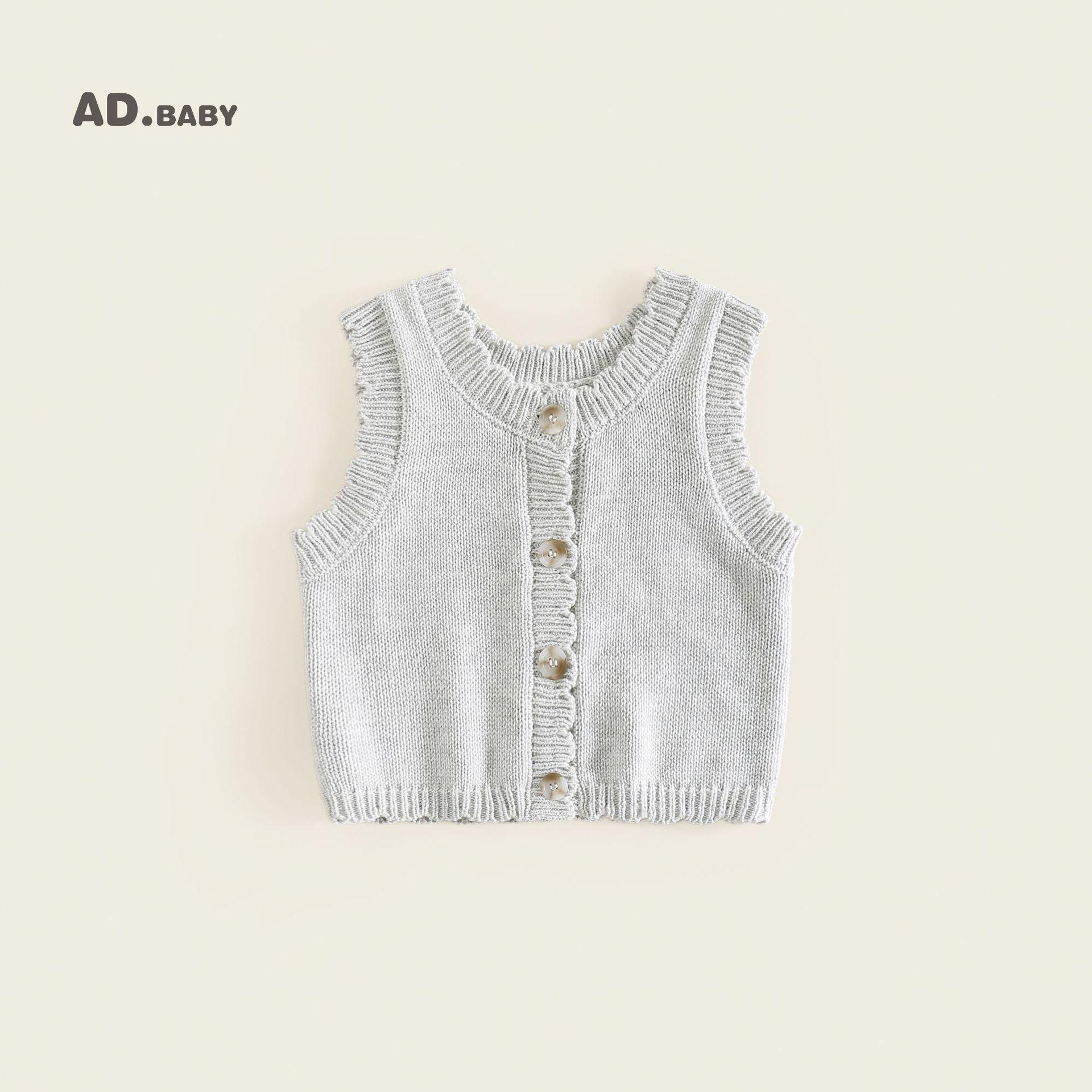 

Детский кардиган без рукавов в корейском стиле на осень 2025 года: Уютный, приятный к коже вязаный жилет для девочек 80 cm светло-серый