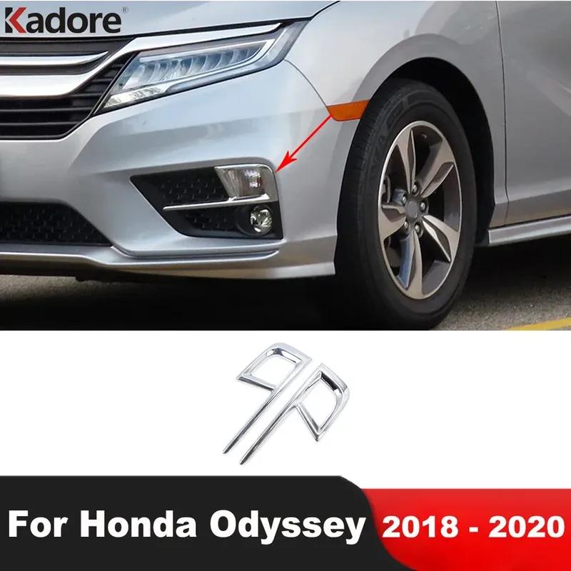 Front Fog Light Lamp Cover Trim For Honda Odyssey 2018 Chrome Car Head Foglight Foglamp Bezel Trims Accessories