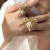 Sparkly Rhinestone Accents Hermit Crab Statement Ring  Beach Vacation Accessory