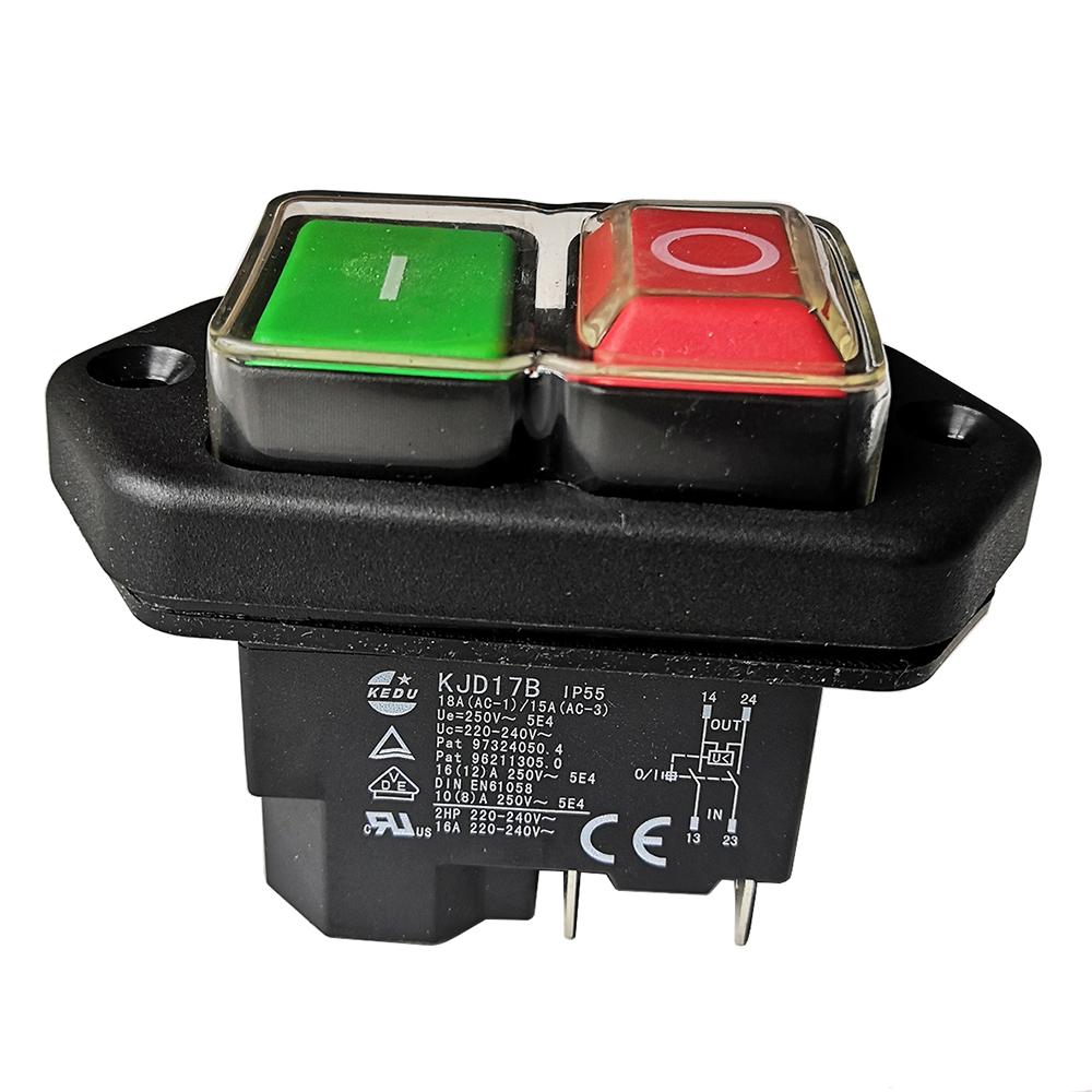 KEDU KJD17B Electromagnetic Pushbutton Switches for Slicer Meat Grinder Flaker Concrete Mixer and Lathes 4Pin 5Pins