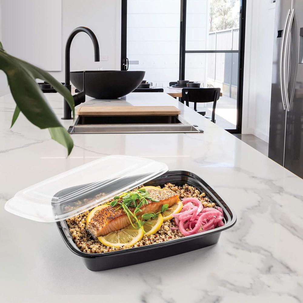 28OZDisposable Meal Prep Containers Microwave Safe Food Storage Containers with Lids Take Out Disposable Plastic Bento Lunch Box