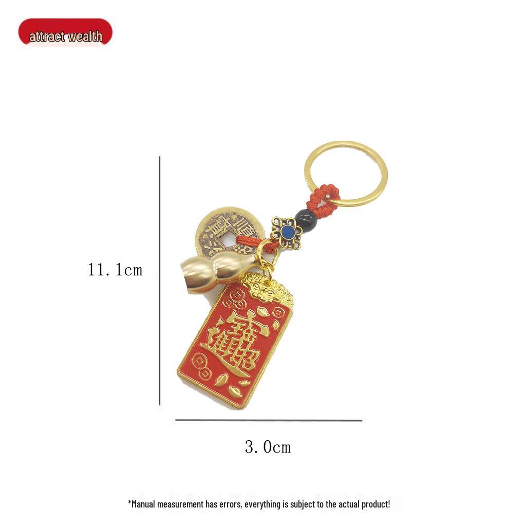 Popular Alloy Lucky Keychain Pendants: Zhuazhou Abacus & Temple Crafts
