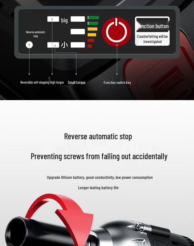 High Torque Brushless Electric Impact Wrench with Lithium Battery for Auto Repair, Scaffolding, and Woodworking