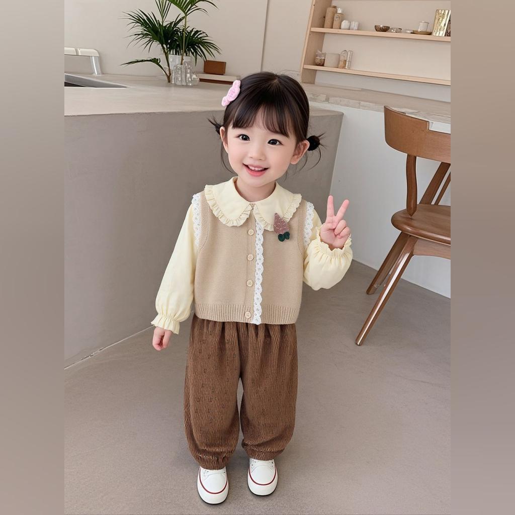 Kids Casual Long-Sleeve Set, Comfortable Daily Wear Outfits