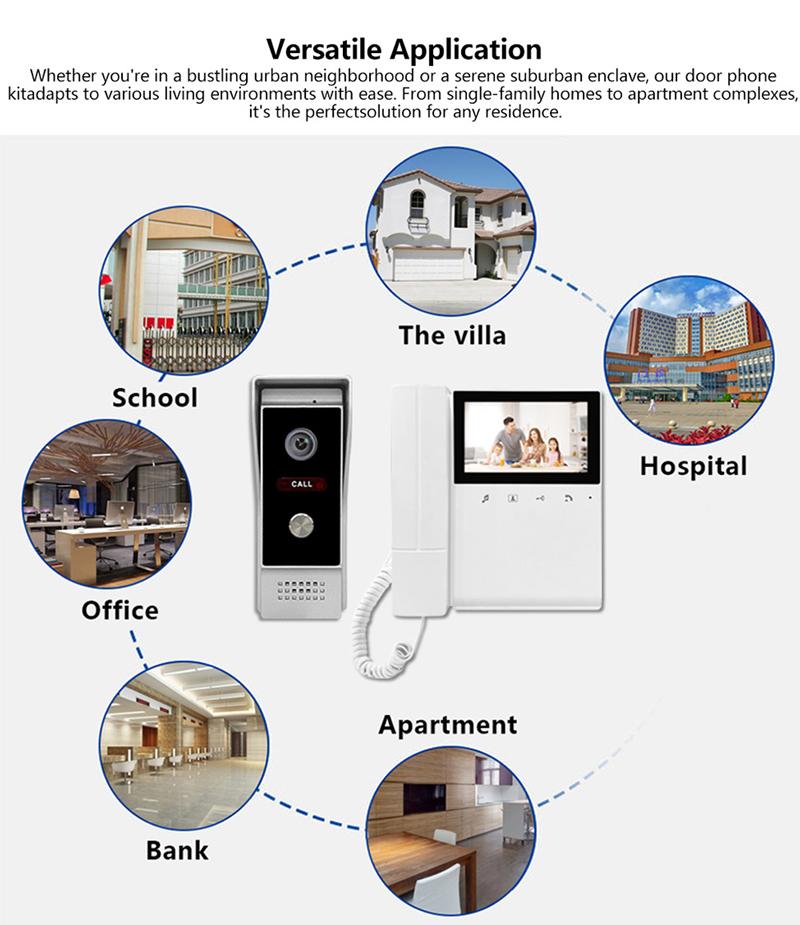 7-Inch Touch Screen 1080P Water Resistant Video Door Phone Night Vision Dual-Way Communication for Villa House Office