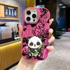 Phone case: 2D flat design, fits iPhone 18 17 16 15 14 13 Pro, cute panda, perfect Christmas and Halloween holiday gift