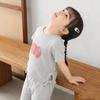 Korean Summer Girls' Sweet T-shirt & Stylish 7-Point Pants Set - Short Sleeve Children's Wear Two-Piece