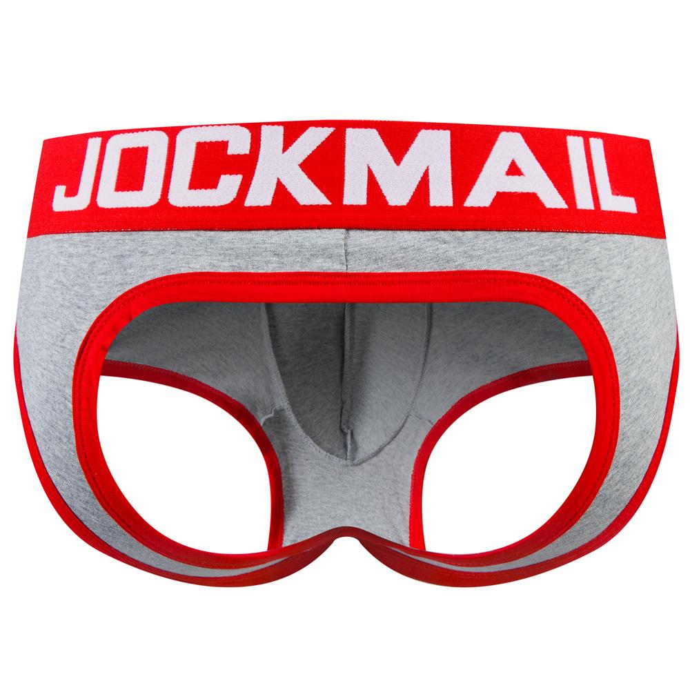 Boxer JOCKMAIL Brand Cotton Material Open Back Style Men's Underwear Clashing Colours Casual Sports Sexy Open Buttocks Underpants