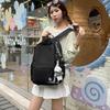 Schoolbag Letter Embroidered Backpack for Men and Women 1011 Spring and Summer Simple and Versatile Campus Schoolbag Large Capacity Backpack Tide 