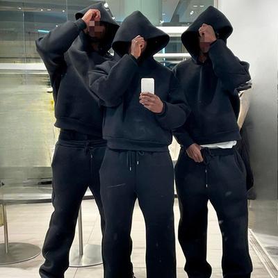 Europa și americană casual cuplu simplă moda sport cu glugă de culoare uni haorac liber