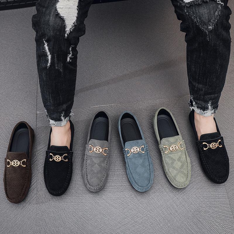 Herren Doudou Schuhe Sommer neu Anti-Samt mattes Leder Schuhe Lazy One-Pedal Jugend Business Fahren trendige Schuhe Männer