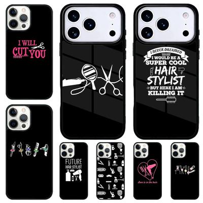 Hair Stylist Barber Hairdresser Tools Phone Case for iPhone 17 Air 16 15 11 12 14 13 Pro Max Shockproof Cover