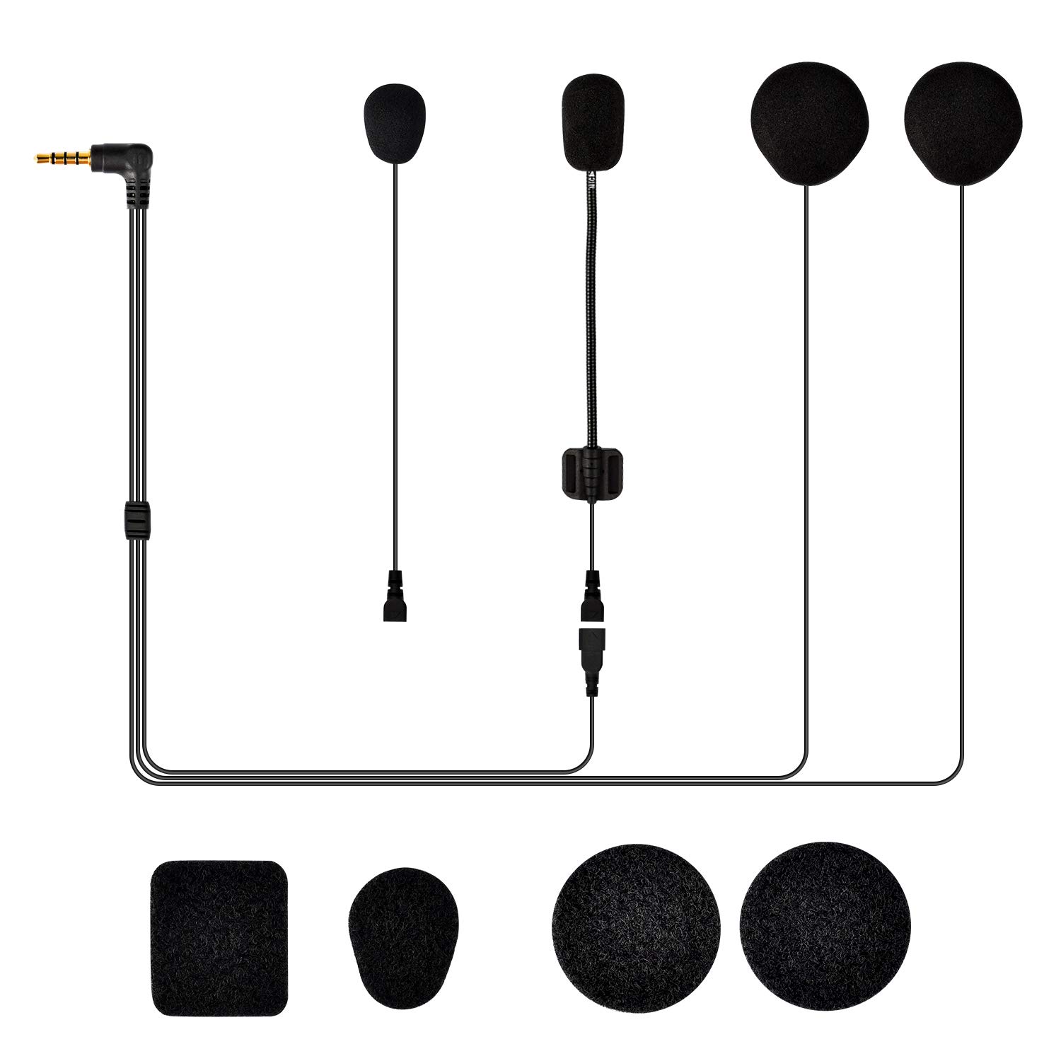 

FODSPORTS Bike Income FX4 PRO & V6S Universal Speaker Microphone Set with 3.5mm Jack