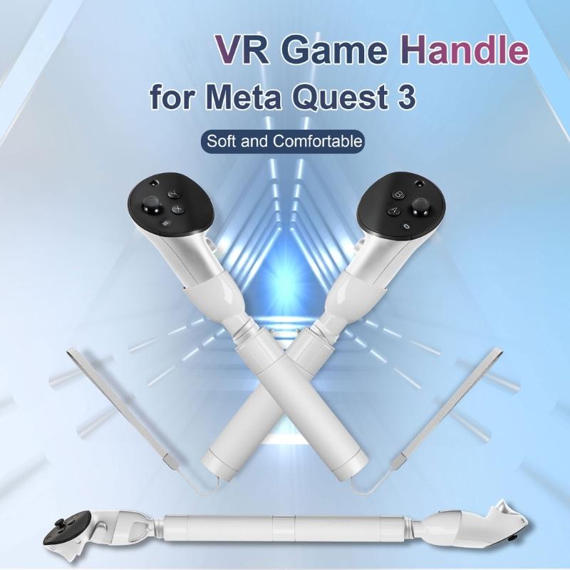Handle Attachments for Meta Quest 3 VR Controller Accessories, VR Gorilla Tag Long Arms Beat Saber Extension Grips