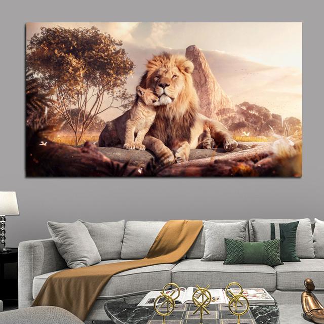 African Black Lion Leopard Animal Posters and Prints Canvas Painting Wall Pictures For Living Room Interior Cuadros Home Decor No Frame