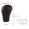Gear Knob Aluminum Alloy PU Leather with 4 Adapters 8mm 10mm 11mm 12mm Manual Er Transmission
