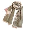 Retro Contrasting Color Flower Pattern Scarf Autumn and Winter Thickened Imitation Cashmere Air-conditioned Room Warm Dual-purpose Shawl Jacquard