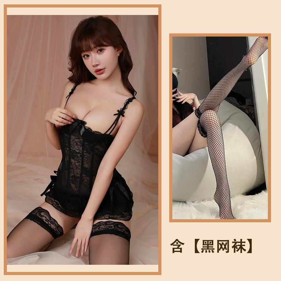 Sexy Lingerie Sexy Lace Seduction Suspender Waistcoat Pajamas Hot Hollow Uniform Flirting Maid
