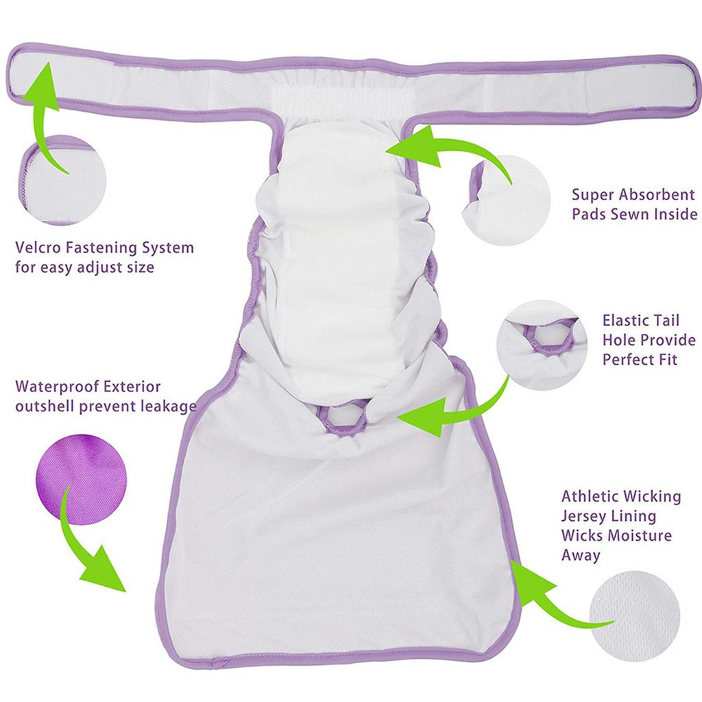 Pet Physiological Pants Reusable Bitches Dog Diapers Super Absorbent Diapers For Dogs Dog Diapers Thermal Underpants For Dogs Dog Diapers