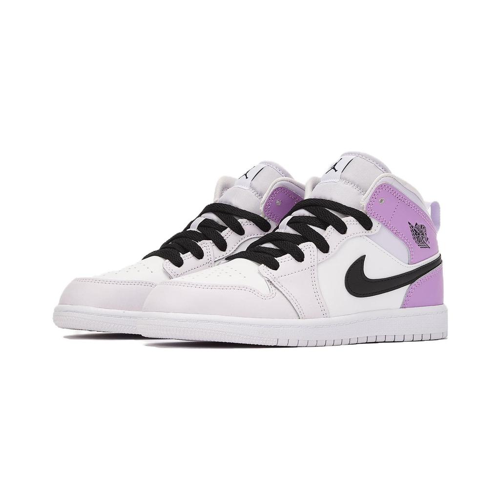 Air Jordan 1 Mid PS Barely Grape Kids Sneakers Purple Black White DQ8424-501