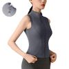 Notting Bestseller Women's Sleeveless Zipper Stand Collar Slimming Sport Top
