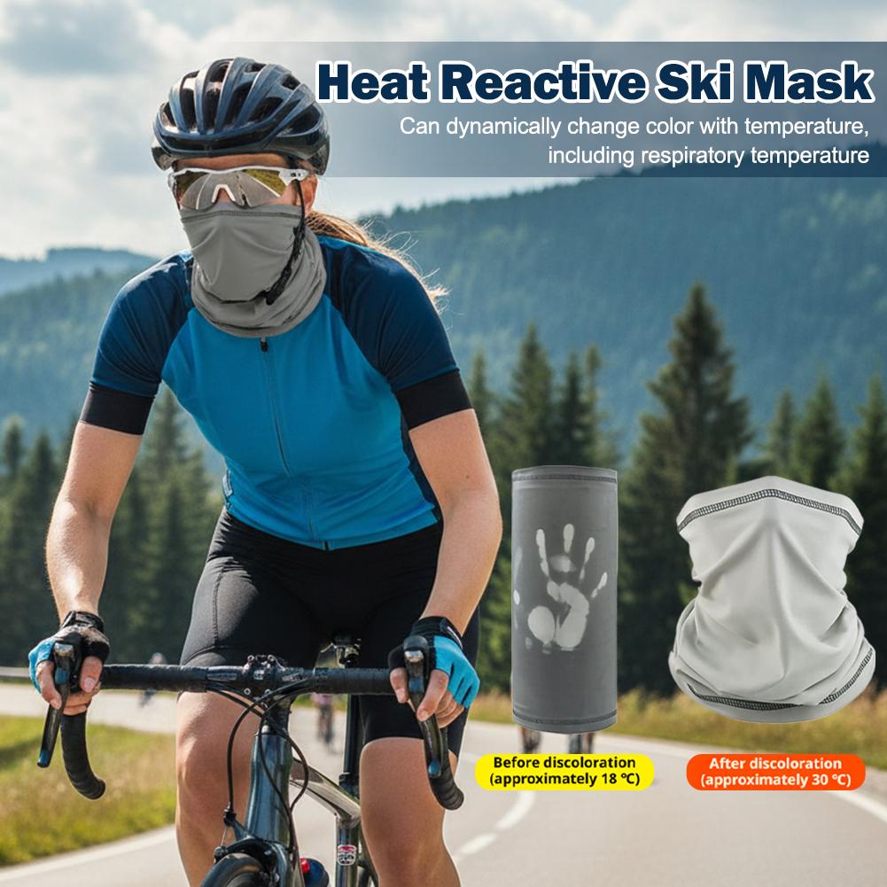 Heat Reactive Balaclava Unisex Temperature Sensitive Color Change Face Mask Ski Hood Full Head Wrap For Outdoor Hiking Cycling