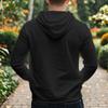 Spring Summer Men's  Hooded T-Shirts Linen Solid Color Casual Button Long Sleeve Thin T Shirt Men