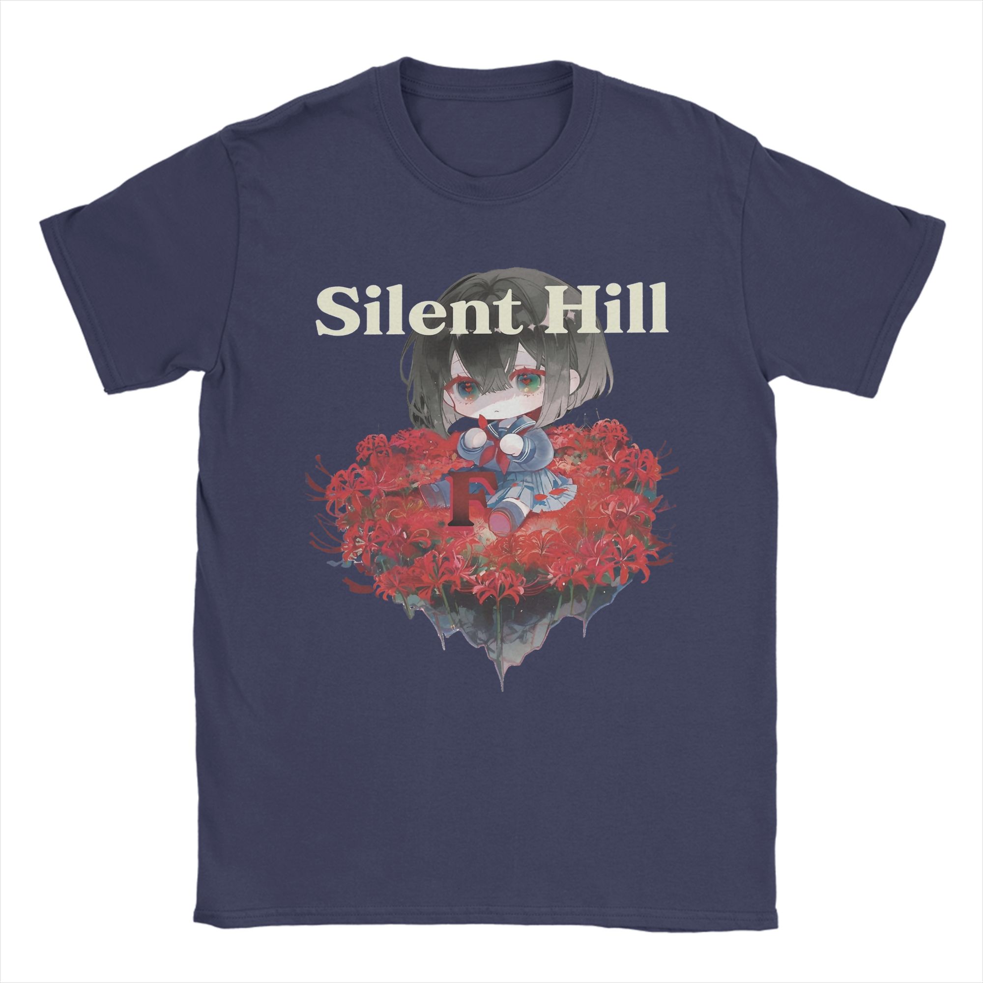 

Men s T-Shirt Silent Hill F Hinako Novelty Pure Cotton Tees Short Sleeve T Shirt O Neck Tops Summer 4XL