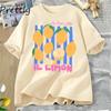 Lemon Tshirt Italian Summer Fruit T Shirt  Short Sleve Loose Tshirt Women Ladies Vintage Graphic Tees Aesthetic Clothes