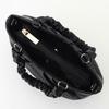Labagagerie Sheep Leather Gathered Handle 2-Way Round Tote Bag B008401 Black (10)