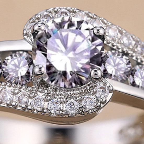 Kubisk zirkonia fingerring svart gjennomsiktig uregelmessig geometri fingerbånd polert fest bryllupsring smykketilbehør