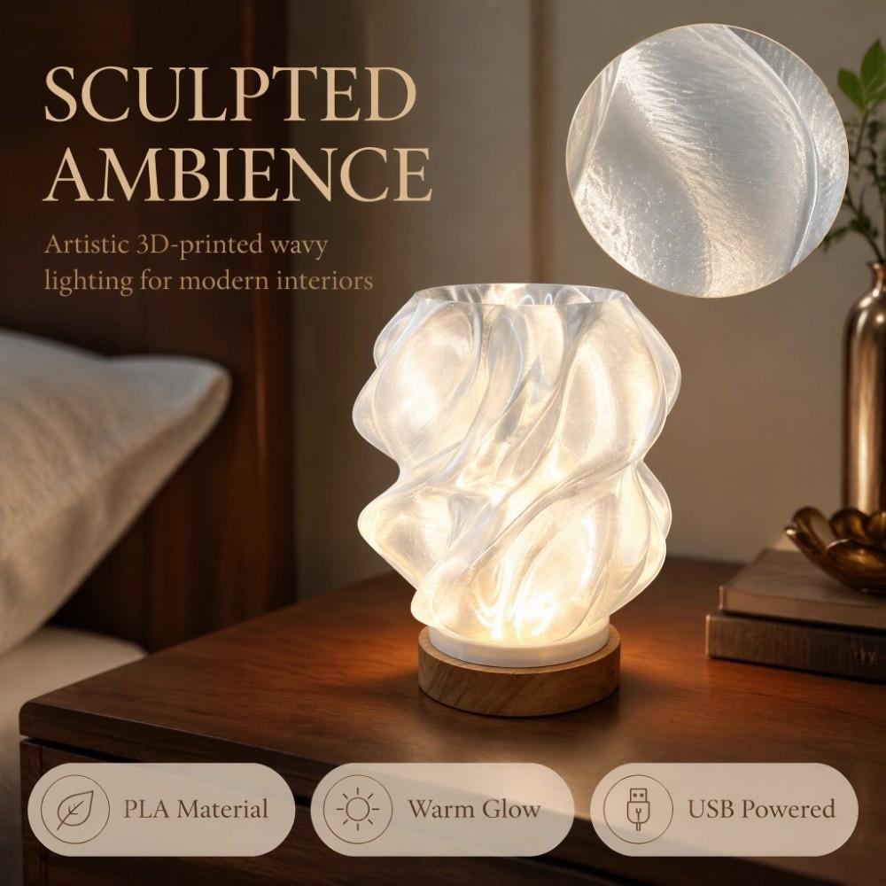 USB Desk Lamp 3D Printed Table Lamp Minimalist Night Light Bedroom