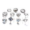 11 stk Kvinner Retro Hul Rhinestone Knoke Midi Fingerspiss Stableskjøt