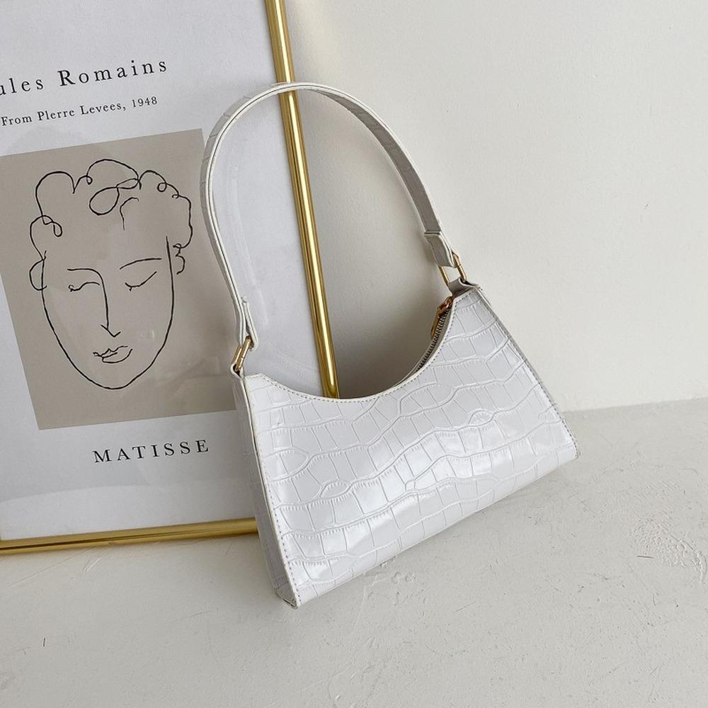 Retro Casual Kadın Tote Omuz Çantaları Kadın Deri Düz Renk Çanta Moda Çanta için