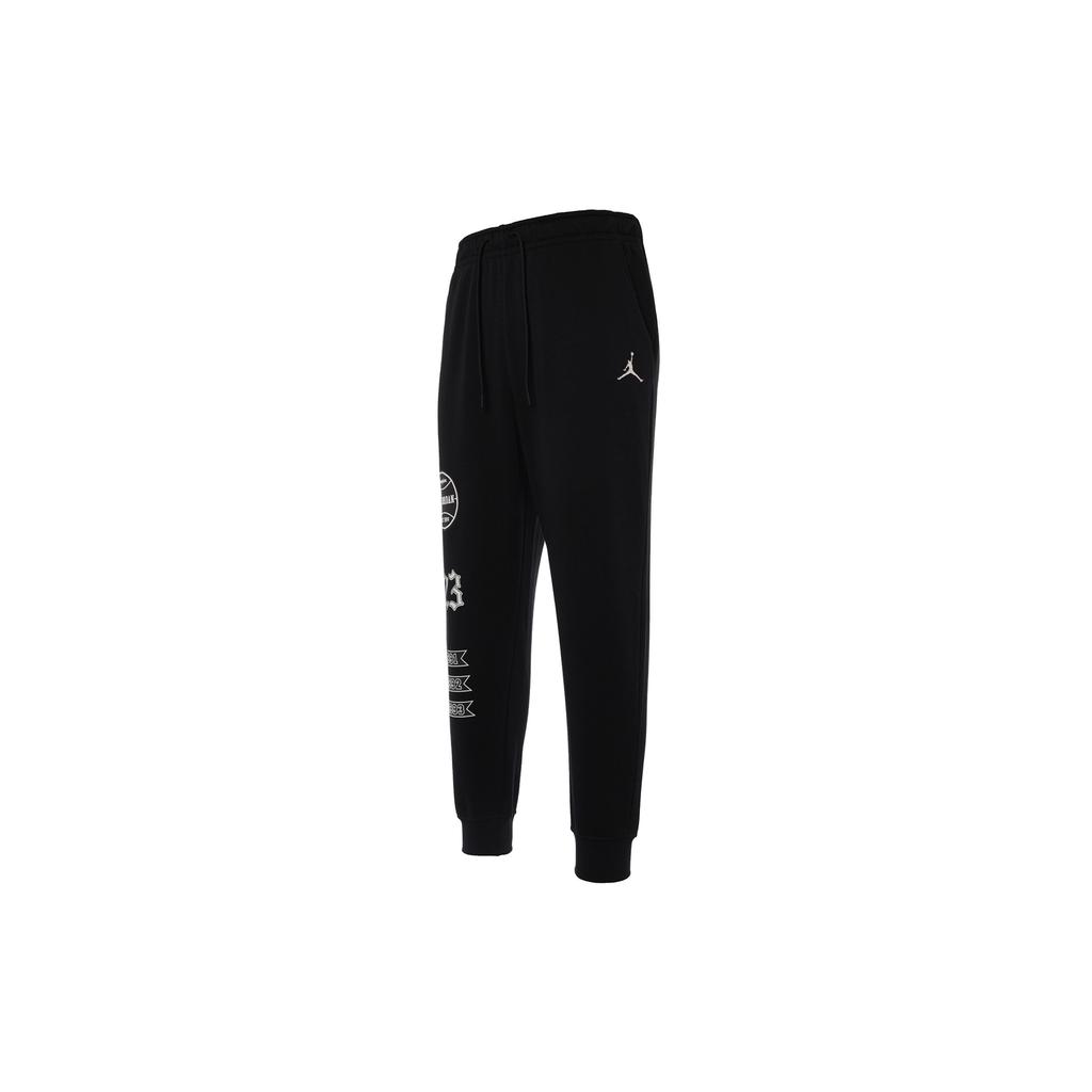 Jordan Printed Lace-Up Casual Jogger Knit Pants Men Bottoms Black FN4620-010