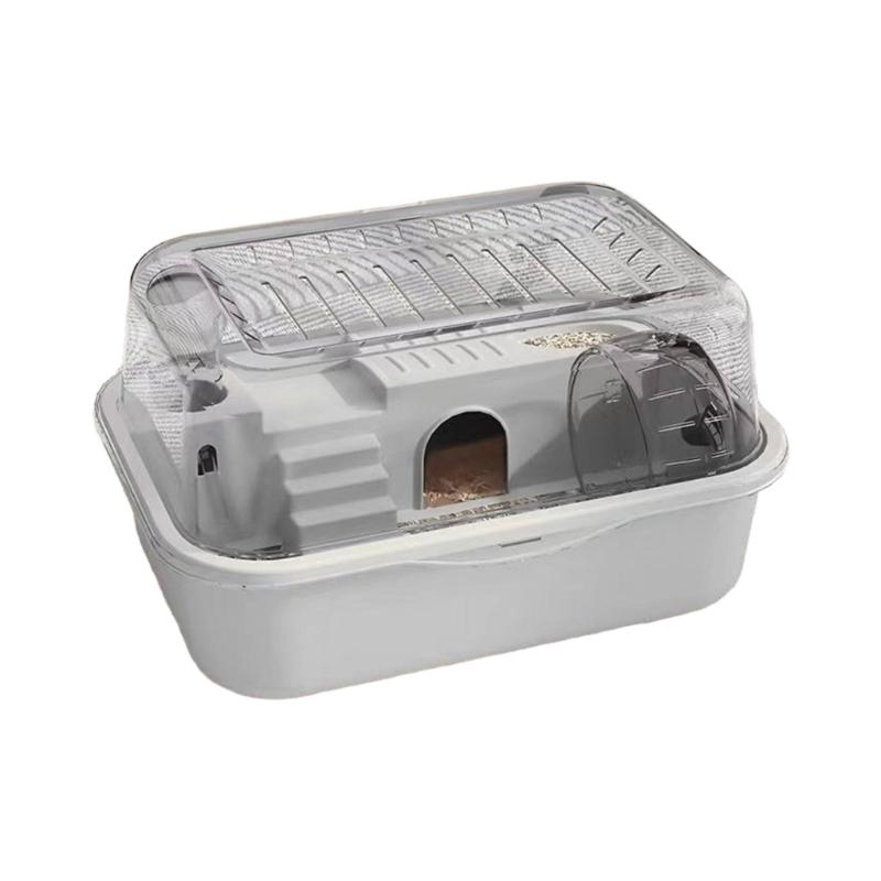 Clear View Rodents Habitat Detachable Pet Cage with Running Wheel and Enrichment Climbing Structure for Small Animal